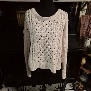 Aero HYGEE Women's Cream Cable Knit Sweater